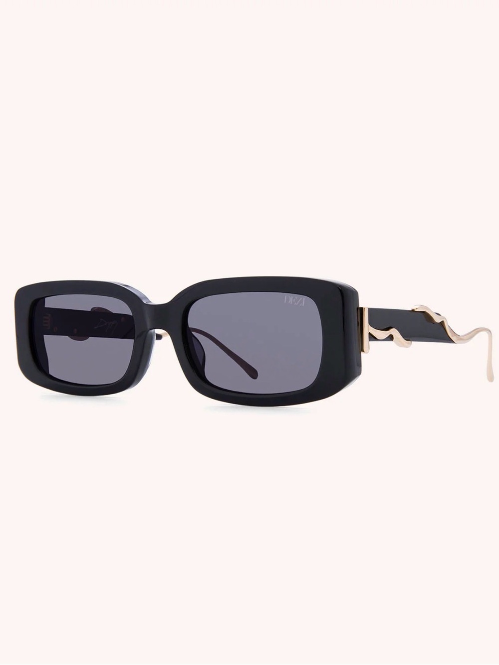 DEZI | Drippy sunglasses | black/gold/dark smoke